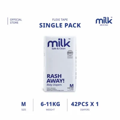 MILK Baby Diaper Flexi Tape NB22 S48 M42 L36 XL30 (1 Pack)