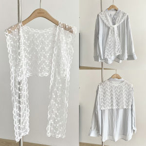 YINGRAN2 Ren Crochet rỗng giả cổ áo phụ nữ Khăn choàng nhỏ trang trí giả cổ áo phụ nữ quần áo phụ kiện có thể tháo rời cổ áo