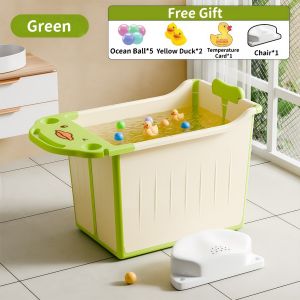 Bath Tub For Baby Foldable With Drainage Hole Baby Bath Tub Set Kids Bathtub For 1-6 Yrs Convenient and Safe