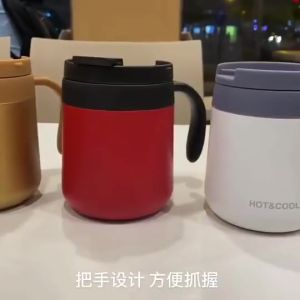 Thermos coffee mug 304 Stainless Steel coffee cup  bubble tea cup Office Mug Handle Cup gift