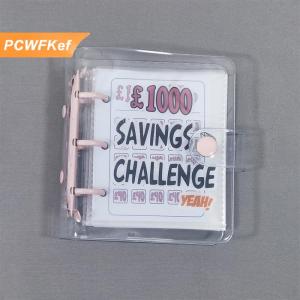 【PCWFKef】 Tiết kiệm thách thức cuốn sách tiết kiệm £ 1000 tiền chất kết dính mini xách tay Tiền cuốn sách tiết kiệm rời lá Máy tính xách tay tiền mặt ngân sách lưu trữ cuốn sách
