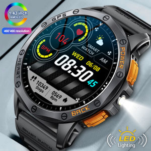 LIGE Smart Watch Men 1.43 AMOLED Screen Flashlight GPS Outdoor Sports Watch 530mAh Large Battery Compass Altimeter Smart Watch For Men Android IOS + Box