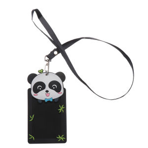 DYJKOUG Cute Animal Bus Card Name Card Silicone ID Badge Card Holder Work Card with Rope Protector Cover