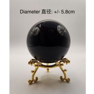 (SG Seller Ready Stocks) Natural Obsidian Ball Display Ornament 5.8cm 天然黑曜石球摆件 5.8厘米
