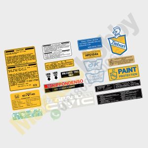 Stiker Grand Civic Lx Nouva JDM  Warning Set