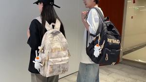 New Korean style with high aesthetic appeal ins Trendy and cool letter-print backpack lightweight and large-capacity travel backpack for couples