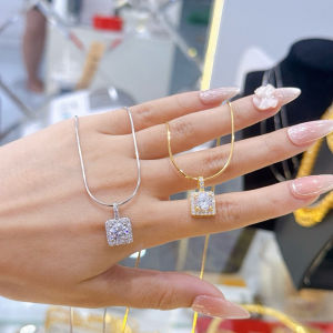 {loại 1} Dây chuyền mì kèm mặt thanh vuông mini đính đá cz nhân tạo siêu sáng Kami trang sức sỉ