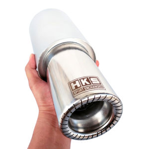 Knalpot Racing Bass Empuk Universal Ulir Polos untuk Mobil - Warna Silver