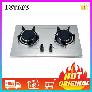 Elegant 2-Burner Infrared Gas Stove with Tempered Glass Stainless Steel Easy-Clean Energy-Saving