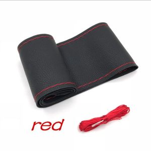 MOTUS Universal 38cm DIY Premium Hand Stitching Non-Slip Leather Comfort Sport Steering Wheel Cover with Needle