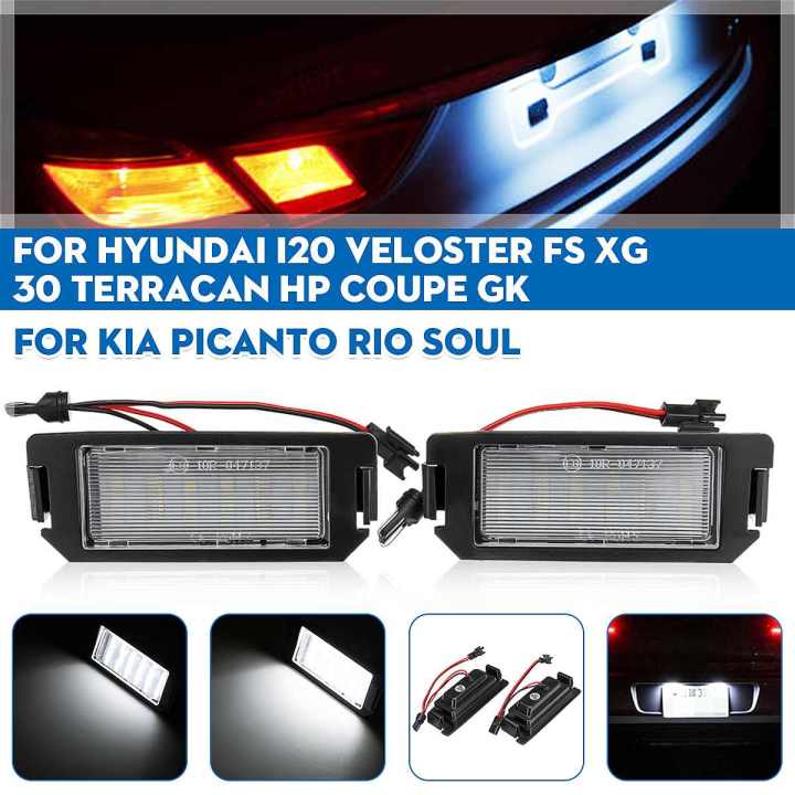 2Pcs 6000K LED Number License Plate Light Error Free Lamp for