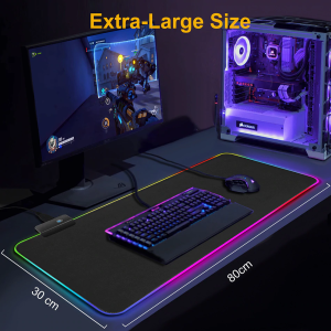 RGB LED Light Gaming Mouse Pad Thick Non Slip Waterproof Colorful LED Lighting Mouse Pad