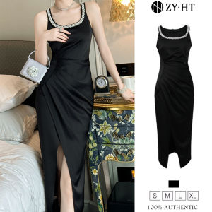 ZYHT EraVogue Váy nữ Váy đen Váy satin Váy không tay Váy công sở Váy Hiso Váy cổ điển Váy công sở Váy dự tiệc Váy dạ hội 40460