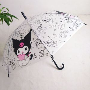 Sanrio Frosted Transparent Umbrella Kuromi My Melody Cinnamoroll Umbrella For Kids Small Umbrella