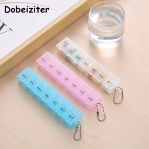 RANG 7 Days Weekly Pill Box Mini Size Colorful Storage Container Convenient Portable Container Pill Organizer Case For