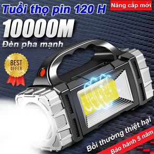 [120 giờ sử dụng liên tục] Đèn pin LED Đèn pin chiến thuật Lumen cao với 5 chế độ Chống nước và Sạc năng lượng mặt trời Đèn pin cầm tay để cắm trại Đi bộ đường dài ngoài trời đèn pin cầm tay siêu sáng đèn pin cầm tay
