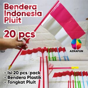 Bendera Plastik Merah Putih dengan tongkat  Pluit - Bendera tongkat pluit