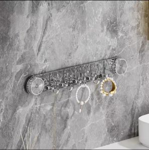 Bathroom wall hole-free door swivel suction cups strong load-bearing rows of hooks bathroom corrugated non-marking sticky hooks