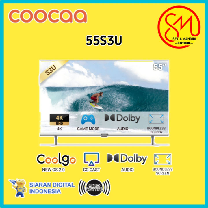 JAKARTA - COOCAA LED TV 55S3U PRO DIGITAL SMART TV 55 INCH | Lazada