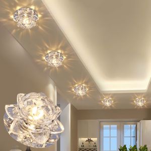LED Crystal Ceiling Light Crystal Spotlight Modern Downlight Aisle Light Corridor Light Living Room Bedroom Decoration Embedded Surface Lighting.
