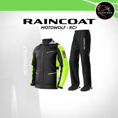 Unisex Motowolf Raincoat RC1 Rain Coat - Waterproof & Windproof with Free Carry Pouch Bag Riding Gear & Accessories