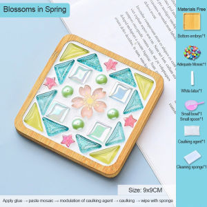 Handicraft Mosaic Coaster Kids Creative  Artwork DIY Christmas Handmade Set