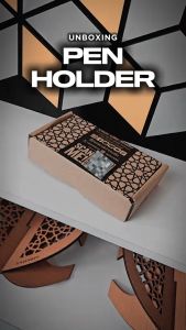 1pc Sleek Acrylic Pen Holder Modern Desk Organizer Office Supplies Makeup & Painting Brushes stand