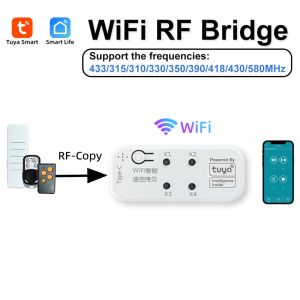 TUYA RF Bridge R2 - Hỗ Trợ Điều Khiển COPY Khiển Cửa Cuốn WIFI.