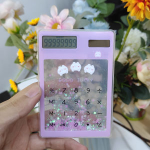COD KALKULATOR MINI DESIGN AESTHETIC TRANSPARAN 8 DIGIT DENGAN GLITTER CANTIK / KALKULATOR PORTABLE MINI