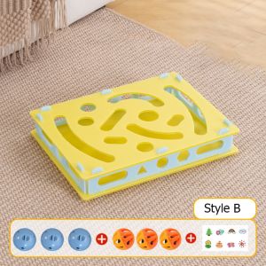 CUTE ELVES Multi Hole Cat Maze Toys Detachable Plastic Cat Bell Wheel Toy Creative Puzzle Cat Toy Interactive Cat Toy Self Happy