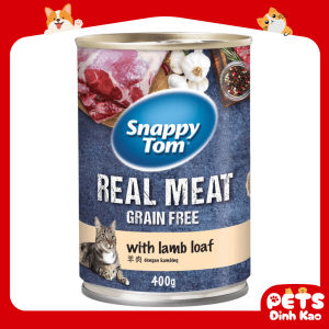 Pate Thức Ăn Ướt Snappy Tom Real Meat Cho Mèo Trưởng Thành - Lon Lớn 400g