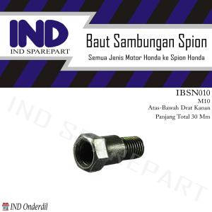 Baut Sambungan-Peninggi Spion M10 Panjang Ulir 14 Kiri-Kanan All Honda Supra X 125 & Beat & Vario & Beat & Karisma & Supra Fit New & Tiger & GL Pro