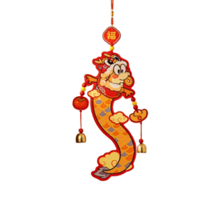 JIJES Zodiac Snake Chinese Snake Year Pendant Plastic Traditional Fu Character Hanging Ornament Creative with Bells 2025 New Year Lucky Pendant Home Room Decor