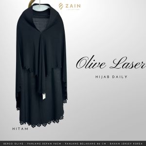 Zain - Olive L Hijab Instan Bergo Laser / Kerudung Bergo Jersey Korea High Quality Pet Soft Anti Tembem