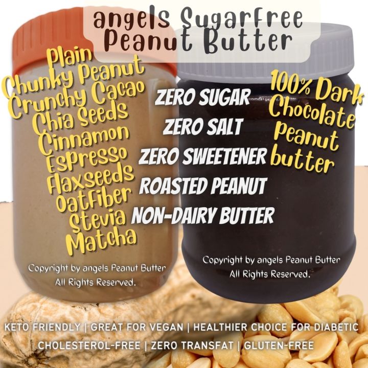 Angels SugarFree Peanut Butter Keto Vegan Unsalted NonDairy Butter