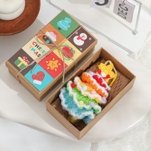 Plush Christmas Pendant Wool Crochet Christmas Tree Small Ornaments Christmas Decorations Car Pendants