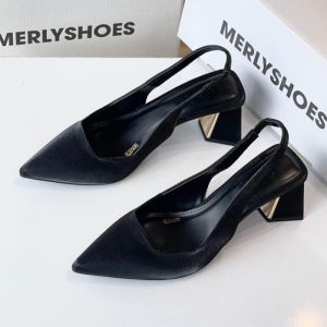 Giày Cao Gót 7cm Big Size Đế Vuông Giày Nữ Công Sở Thương Hiệu Merly 1490