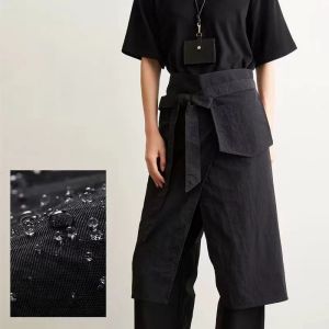 JACIRCLE Apron Big Pocket Body Waterproof Oil Resistant Half Length Short Apron Kitchen Chef for Restaurant Cafe Home 半身围裙