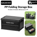 Blackdog PP Folding Storage Box Portable Foldable Multipurpose 23/45L Collapsible Black Storage Container With Wood Table Board Outdoor Camping Equipment. 