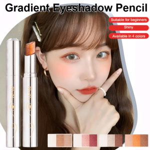 3-color Gradient Eyeshadow Stick Glitter Effect 3-in-1 Portable Eyeshadow Stick Waterproof Sweatproof Eye Shadow Stick 一抹三色渐变眼影棒