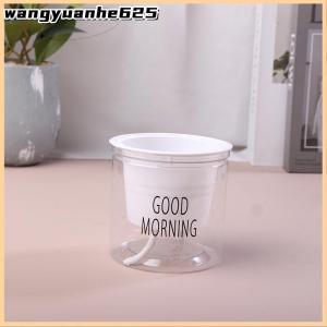 [WYH Store] 👗 Lazy Hydroponic Flower Pot Automatic Water-Absorbing Flowerpot Transparent Double Layer Plastic Self Watering Planter Office