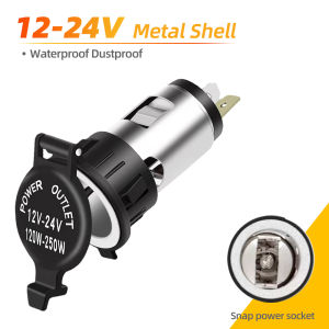 (Local Seller) KEBETEME 12-24V/120W Waterproof Car Ci-garette Li-ghter Socket Adaptor For Motorcycles Tractors Cars