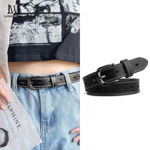 LouisWill Fashion Womens Belts Soft PU Belt Casual Elegant Needle Buckle Design Adjustable Girls Ladies Belt Fashion Long Straps Waistbands Dress Coat Alloy Buckle Decorations