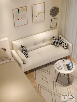 IKEA apartment sofa bed small apartment online celebrity sofa bedroom female mini rental room living room single fabric small.