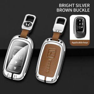 For Honda Accord City Civic CRV BRV URV HRV Jazz Odyssey Vezel Stream CRZ Jade Mobilio 2019 2020 2021 2022 2023 Zinc Alloy Leather Car Remote Key Case Cover Full Protection Shell