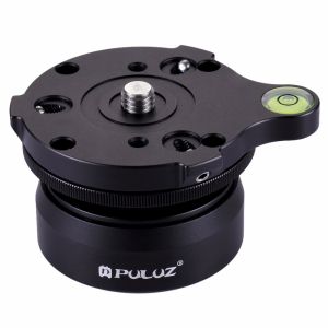 PULUZ 38 Inch Thread Dome Panoramic Tripod Head Professional Tripod Leveling Head Base with Bule Level 38 standard screws