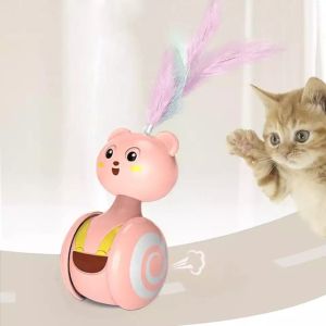 Cat Toys Interactive Cat Toy Funny Exercise Cat Kitten Tumbler Fast Moving Automated Fun Pet Toy With Feather [SG SELLER]
