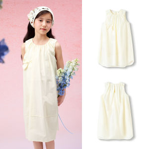 balabala Girl Dress Children Dress 2025 New Summer Middle Older Children Sleeveless Dress Sweet Cotton