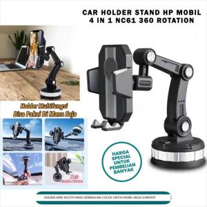 Car Phone Holder 4IN1 HD61 HD-61 Universal stand handphone mobil Dashboard alat pengangga hp di kaca penjepit hape flexibel