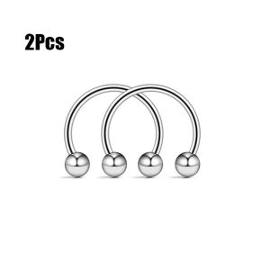 2pcs Titanium Ear Piercing Nose Rings Helix Piercings Septum Piercings Nose Lip Eyebrow Ear Piercings Body Jewelry